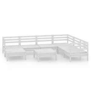 Set Salotto da Giardino 8 pz in Legno Massello di Pino Bianco 3082980