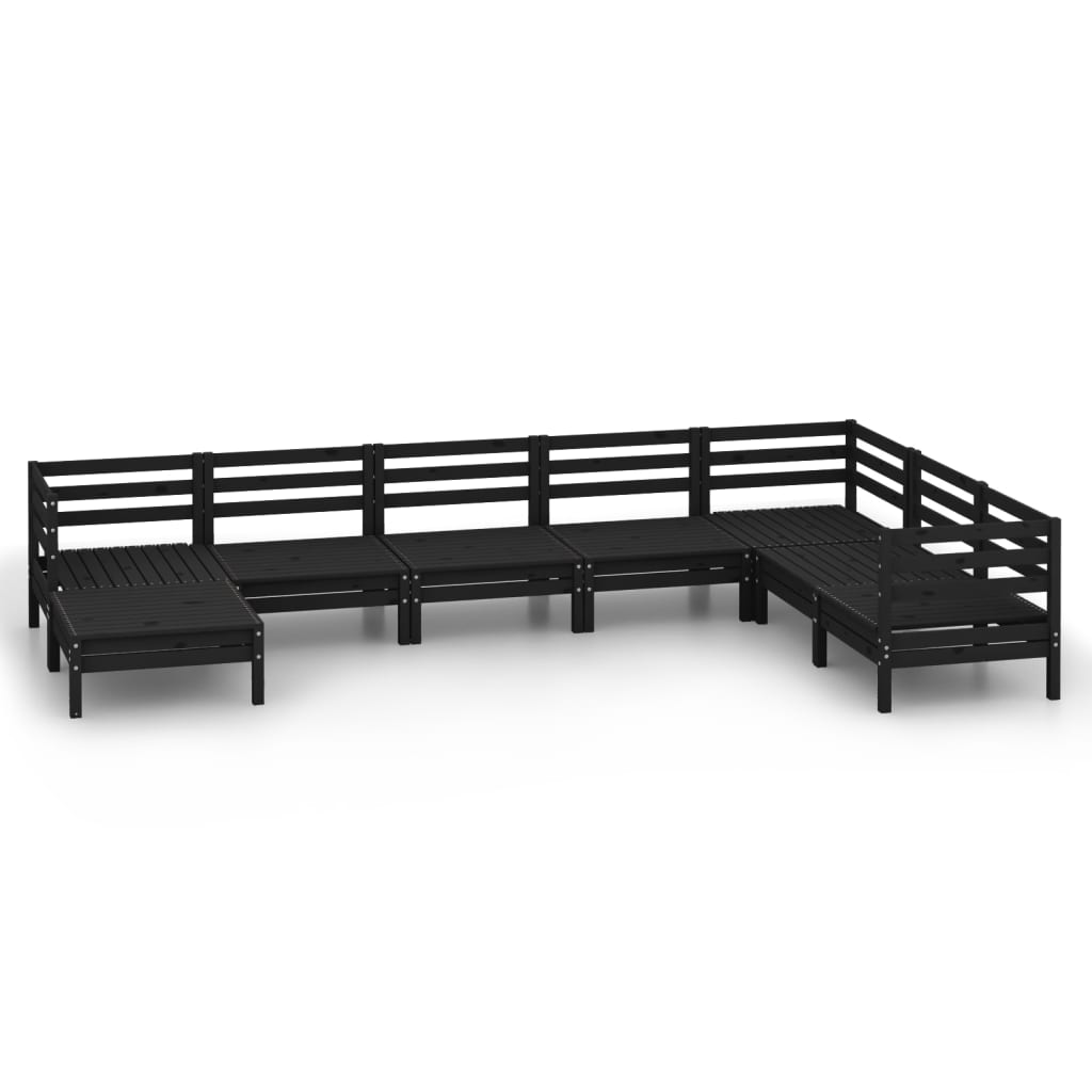 Set Divani da Giardino 8 pz in Legno Massello di Pino Nero  cod mxl 36610