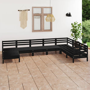 Set Divani da Giardino 8 pz in Legno Massello di Pino Nero  cod mxl 36610