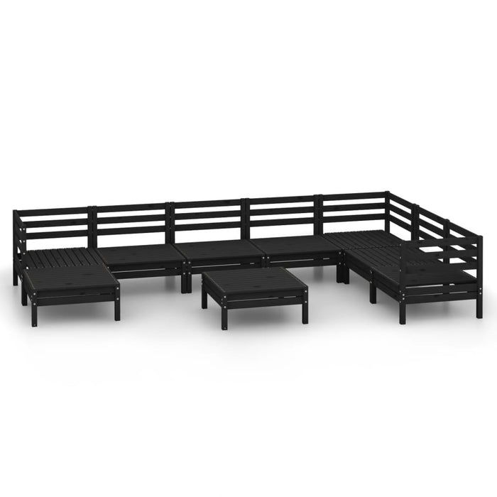 Set Divani da Giardino 9 pz in Legno Massello di Pino Nero  cod mxl 36616