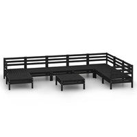 Set Salotto da Giardino 9 pz in Legno Massello di Pino Nero 3082993