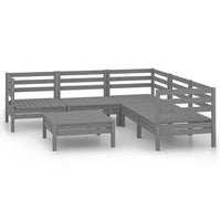 Set Salotto da Giardino 6 pz in Legno Massello di Pino Grigio 3083001