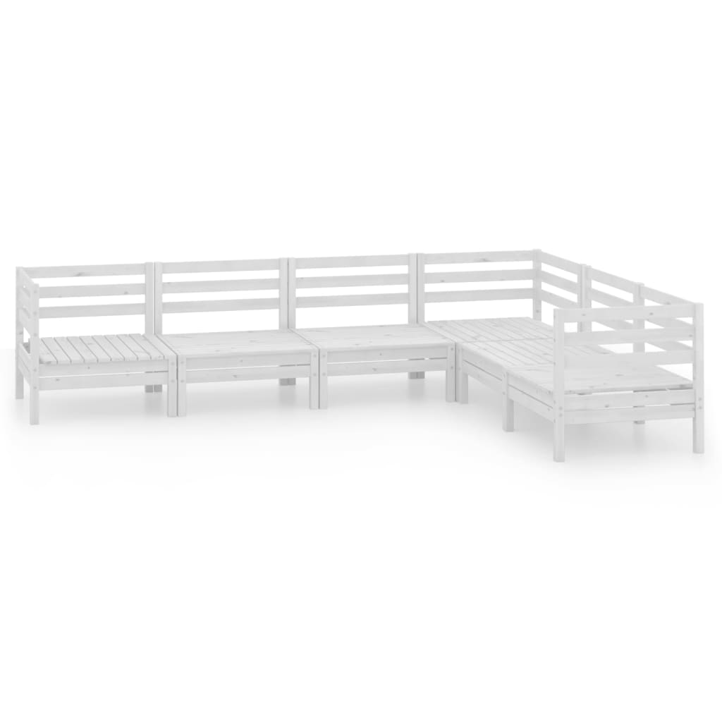 Set Salotto da Giardino 6 pz in Legno Massello di Pino Bianco 3083005