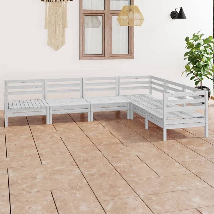 Set Salotto da Giardino 6 pz in Legno Massello di Pino Bianco 3083005