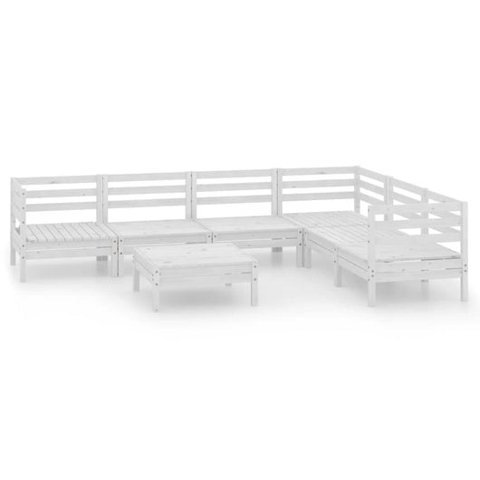 Set Salotto da Giardino 7 pz in Legno Massello di Pino Bianco 3083010