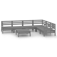 Set Salotto da Giardino 7 pz in Legno Massello di Pino Grigio 3083011