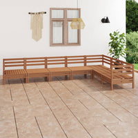 Set Divani da Giardino 7 pz in Legno Massello di Pino Miele  cod mxl 40794