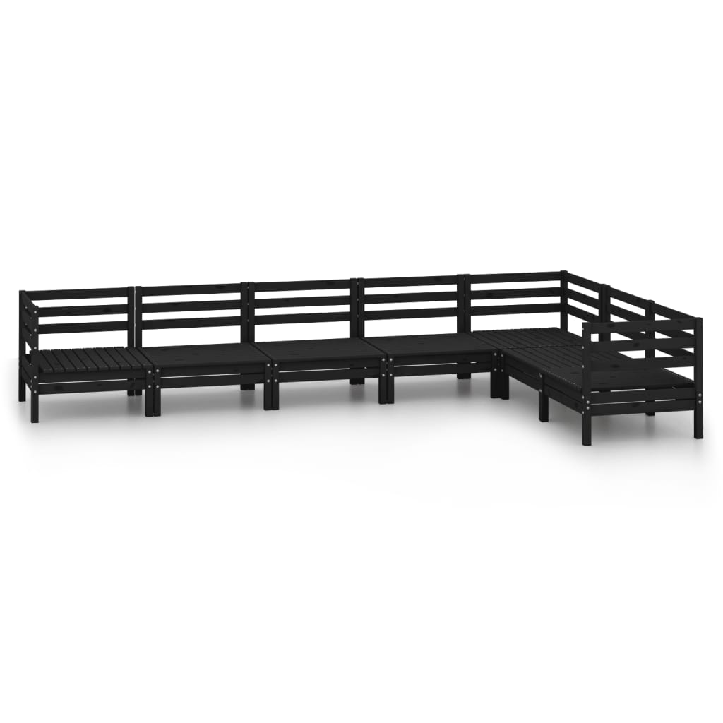 Set Salotto da Giardino 7 pz in Legno Massello di Pino Nero 3083018