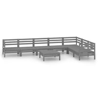 Set Divani da Giardino 8 pz in Legno Massello di Pino Grigio cod mxl 36625