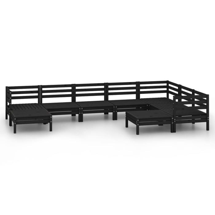 Set Divani da Giardino 9 pz in Legno Massello di Pino Nero  cod mxl 36626