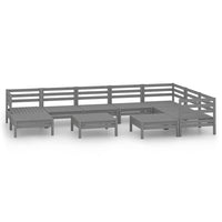 Set Divani da Giardino 10 pz in Legno Massello di Pino Grigio  cod mxl 36622