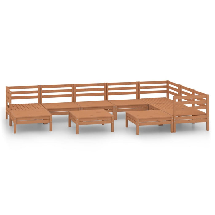 Set Salotto da Giardino 10 pz in Legno Massello di Pino Miele 3083032