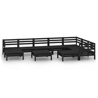 Set Divani da Giardino 10 pz in Legno Massello di Pino Nero  cod mxl 36627