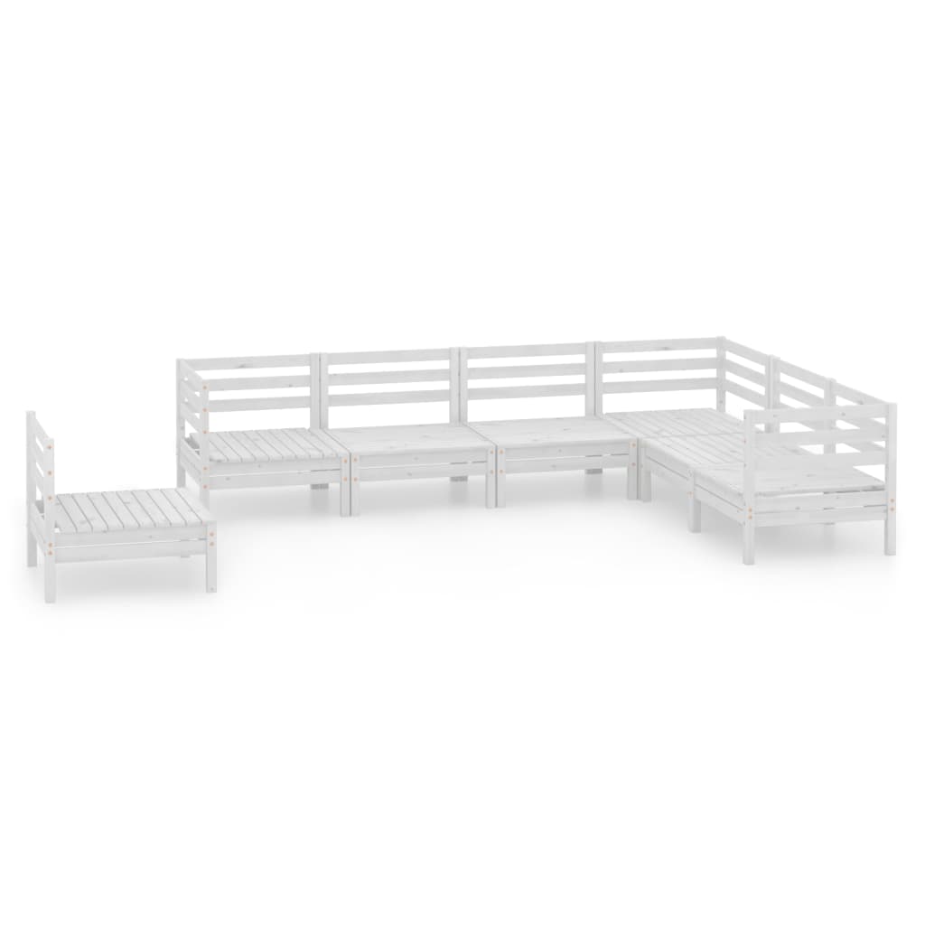 Set Salotto da Giardino 7 pz in Legno Massello di Pino Bianco 3083035