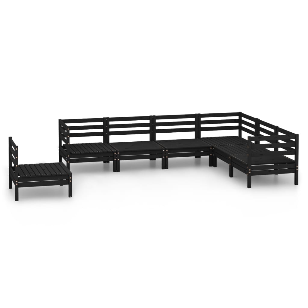 Set Salotto da Giardino 7 pz in Legno Massello di Pino Nero 3083038