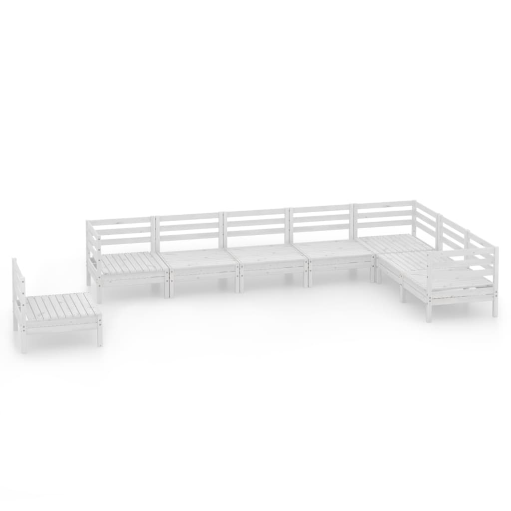 Set Salotto da Giardino 8 pz in Legno Massello di Pino Bianco 3083045