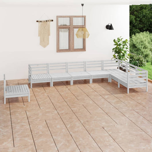 Set Salotto da Giardino 8 pz in Legno Massello di Pino Bianco 3083045