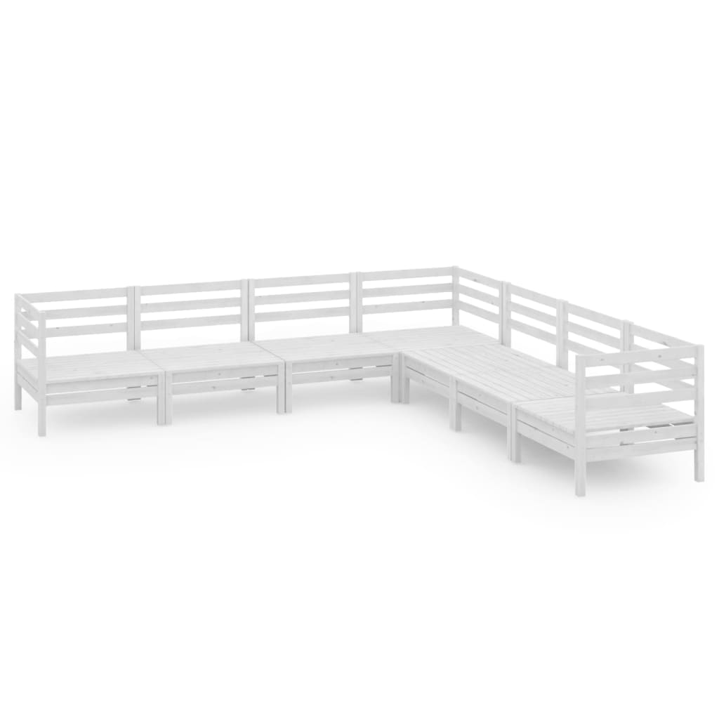 Set Salotto da Giardino 7 pz in Legno Massello di Pino Bianco 3083095