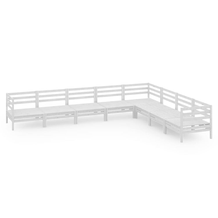 Set Salotto da Giardino 8 pz in Legno Massello di Pino Bianco 3083105