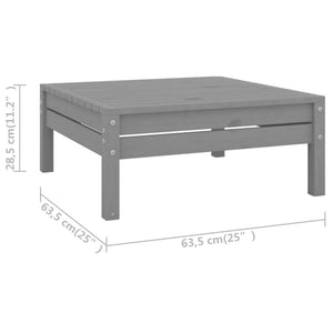 Set Salotto da Giardino 10 pz in Legno Massello di Pino Grigio 3083121