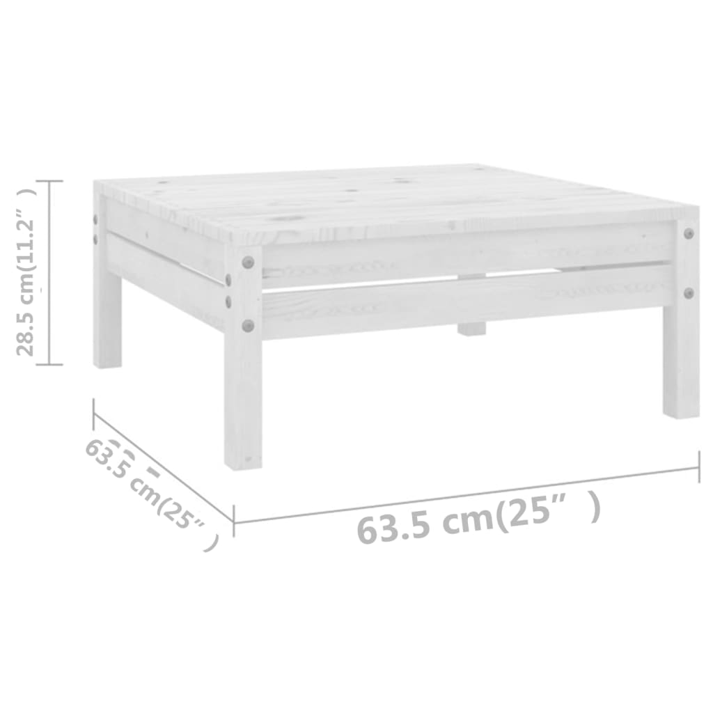 Set Divani da Giardino 10 pz in Legno Massello di Pino Bianco cod mxl 36684