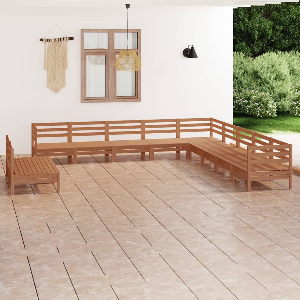 Set Divani da Giardino 11 pz in Legno Massello di Pino Miele  cod mxl 36700