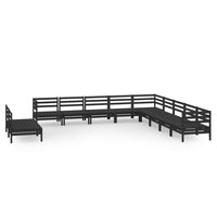 Set Divani da Giardino 11 pz in Legno Massello di Pino Nero  cod mxl 36699