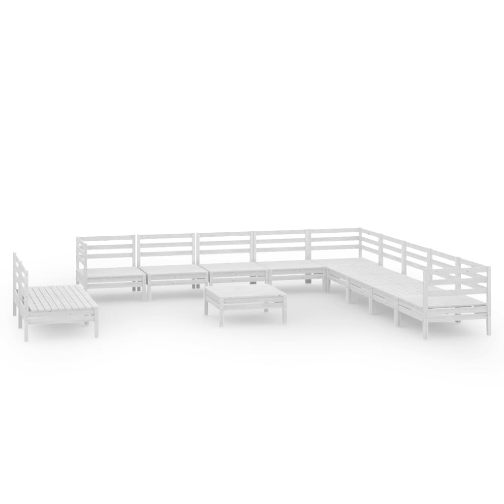 Set Divani da Giardino 12 pz in Legno Massello di Pino Bianco  cod mxl 36688