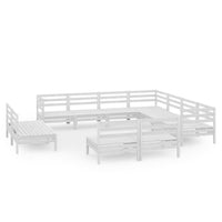 Set Salotto da Giardino 11 pz in Legno Massello di Pino Bianco 3083155