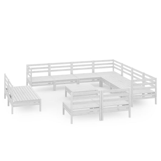 Set Divani da Giardino 12 pz in Legno Massello di Pino Bianco  cod mxl 36707