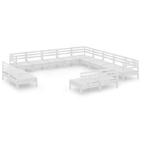 Set Salotto da Giardino 13 pz in Legno Massello di Pino Bianco 3083175