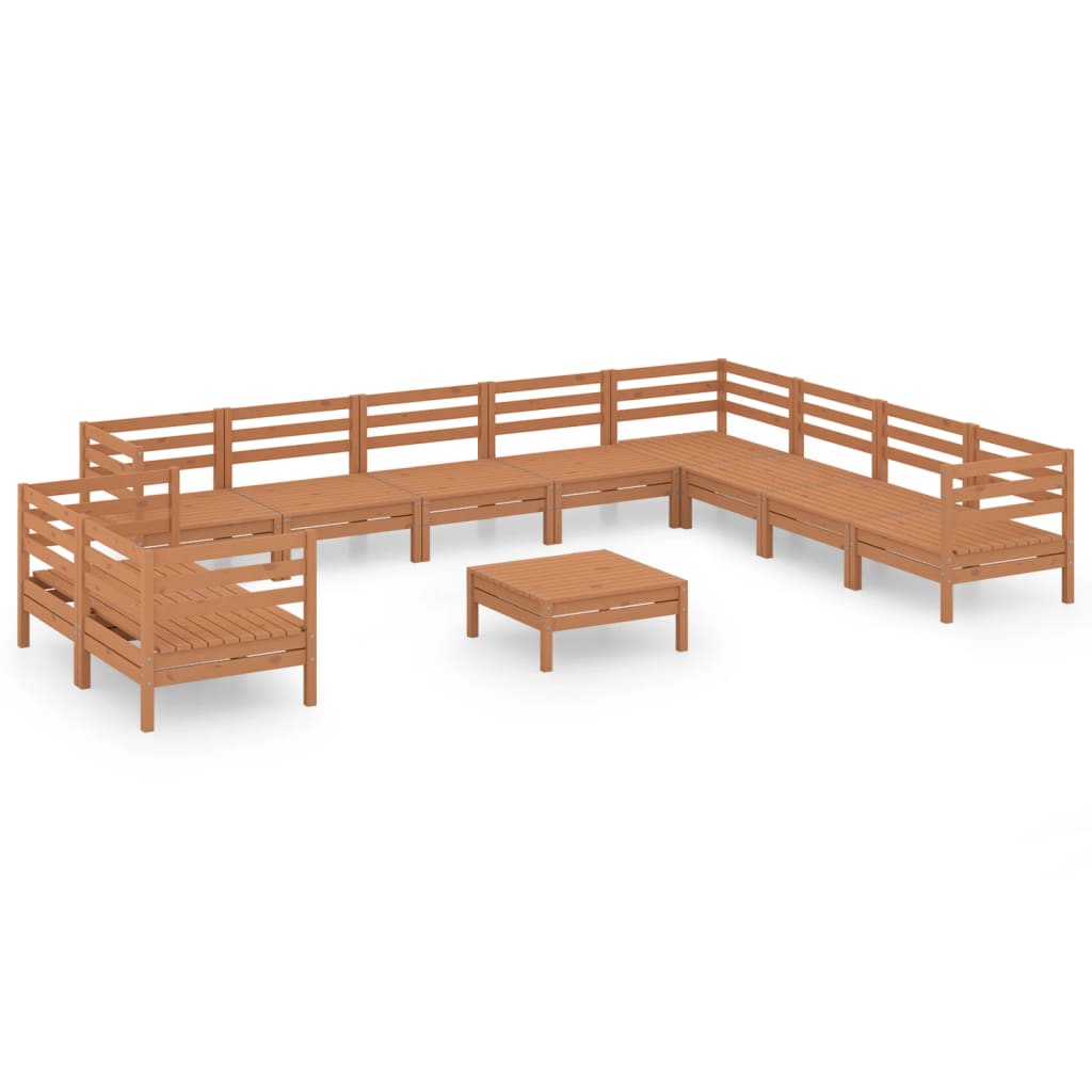 Set Divani da Giardino 11 pz in Legno Massello di Pino Miele cod mxl 36715