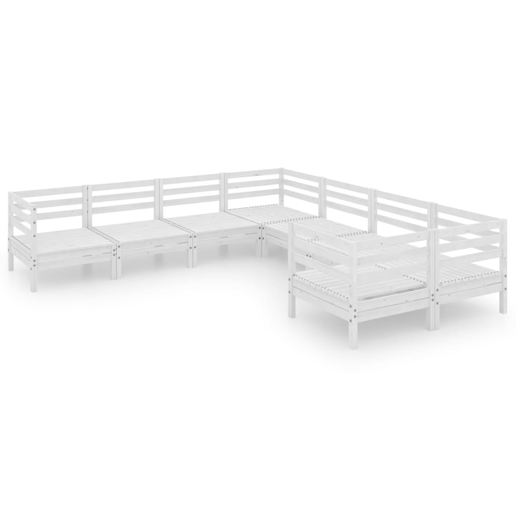 Set Salotto da Giardino 8 pz in Legno Massello di Pino Bianco 3083245