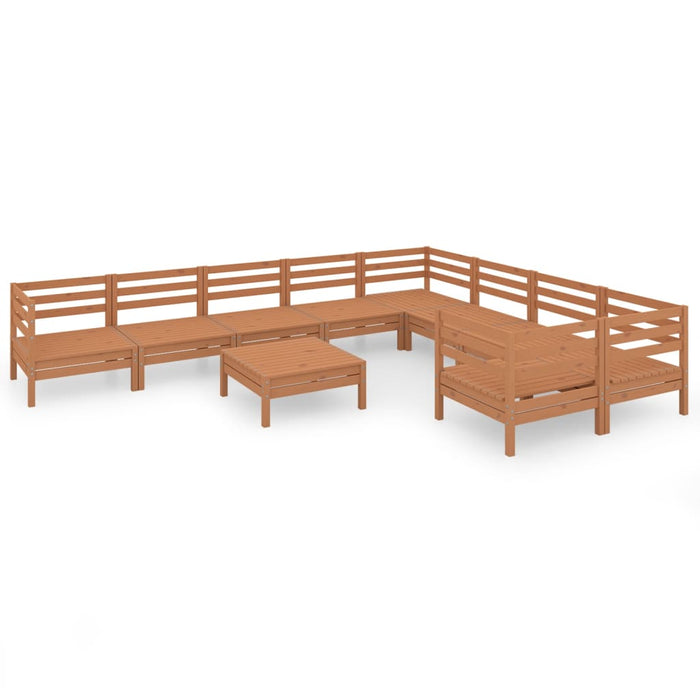 Set Salotto da Giardino 10 pz Miele in Legno Massello di Pino 3083262