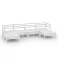 Set Divani da Giardino 6 pz Bianco in Legno Massello di Pino cod mxl 40841