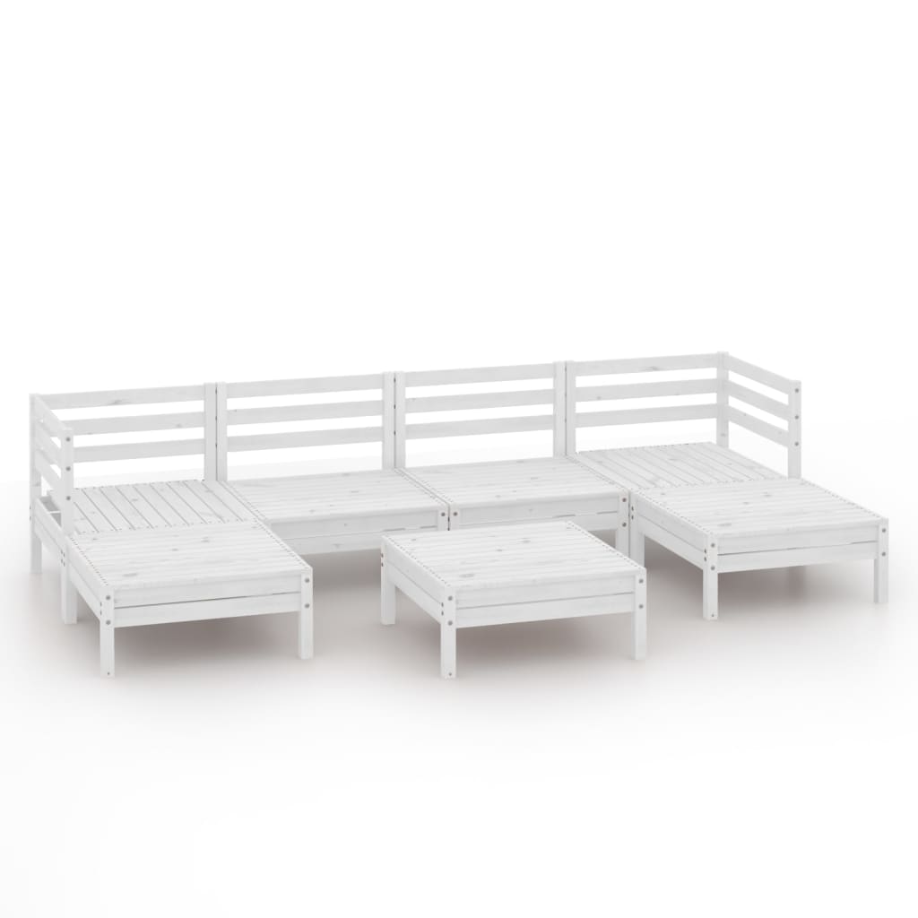 Set Salotto da Giardino 7 pz in Legno Massello di Pino Bianco 3083340