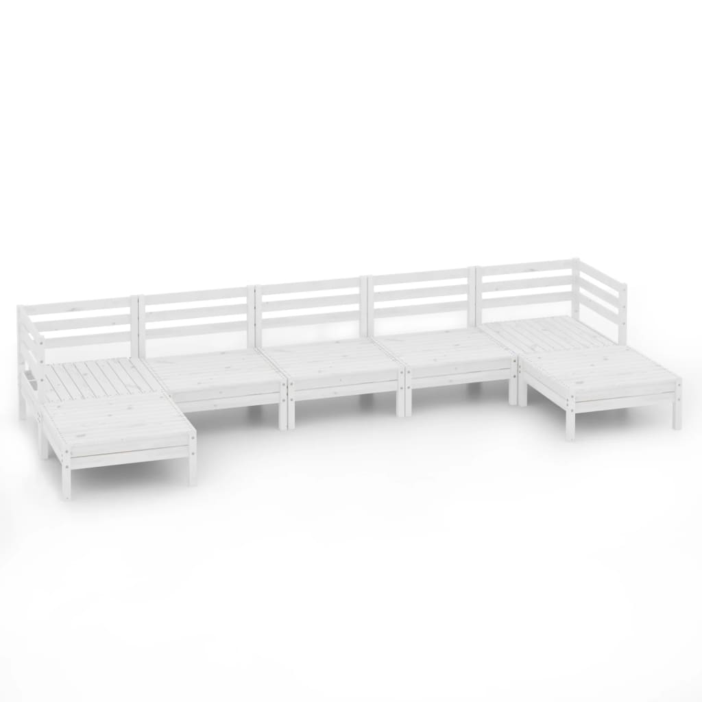 Set Salotto da Giardino 7 pz in Legno Massello di Pino Bianco 3083345