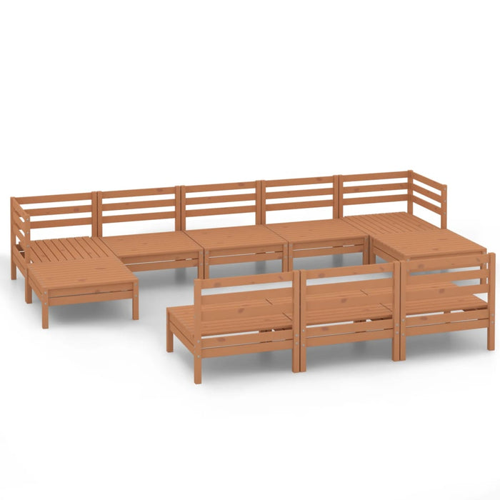 Set Salotto da Giardino 10 pz in Legno Massello di Pino Miele 3083367