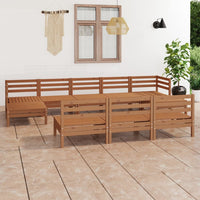 Set Salotto da Giardino 10 pz in Legno Massello di Pino Miele 3083367