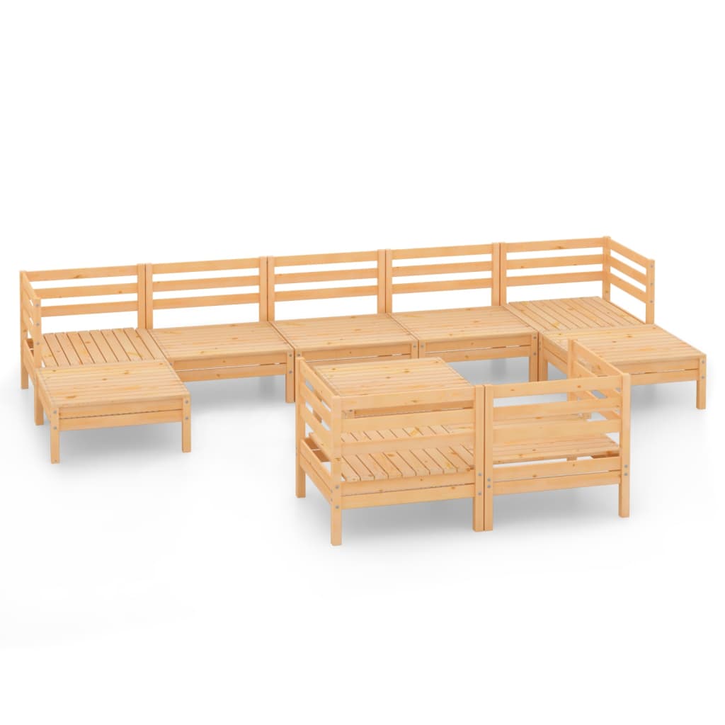 Set Divani da Giardino 10 pz in Legno Massello di Pino cod mxl 36809