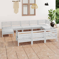 Set Salotto da Giardino 10 pz in Legno Massello di Pino Bianco 3083385