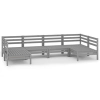 Set Salotto da Giardino 6 pz Grigio in Legno Massello di Pino 3083396