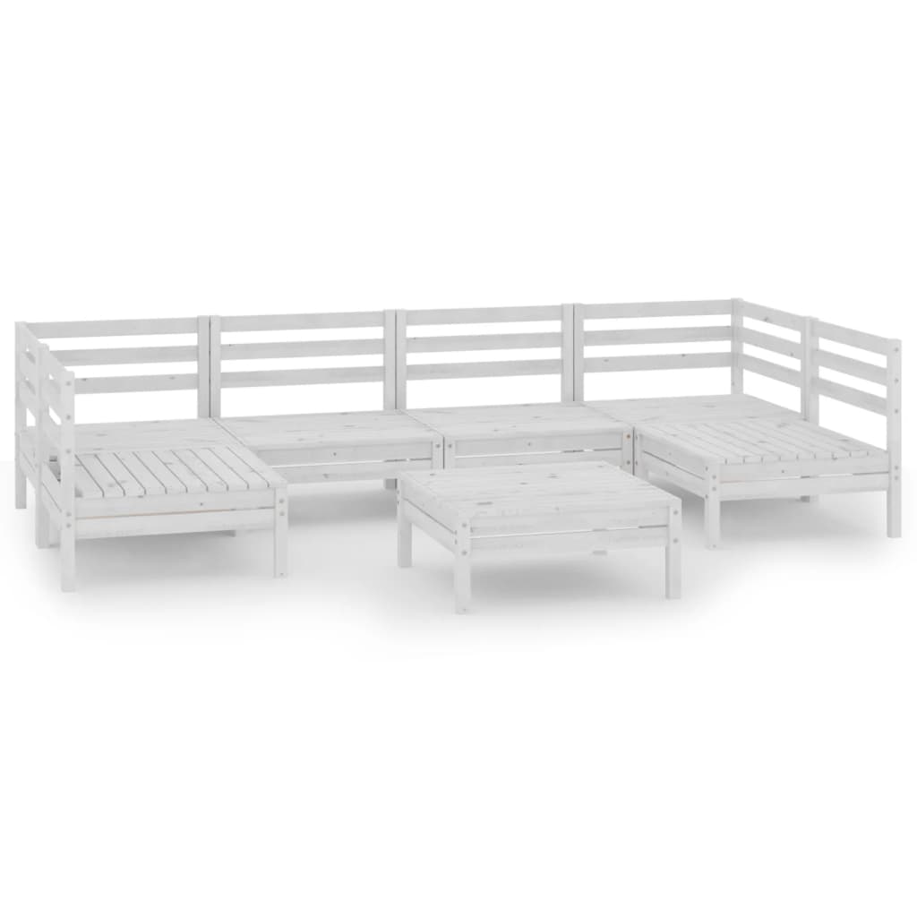 Set Salotto da Giardino 7 pz in Legno Massello di Pino Bianco 3083400