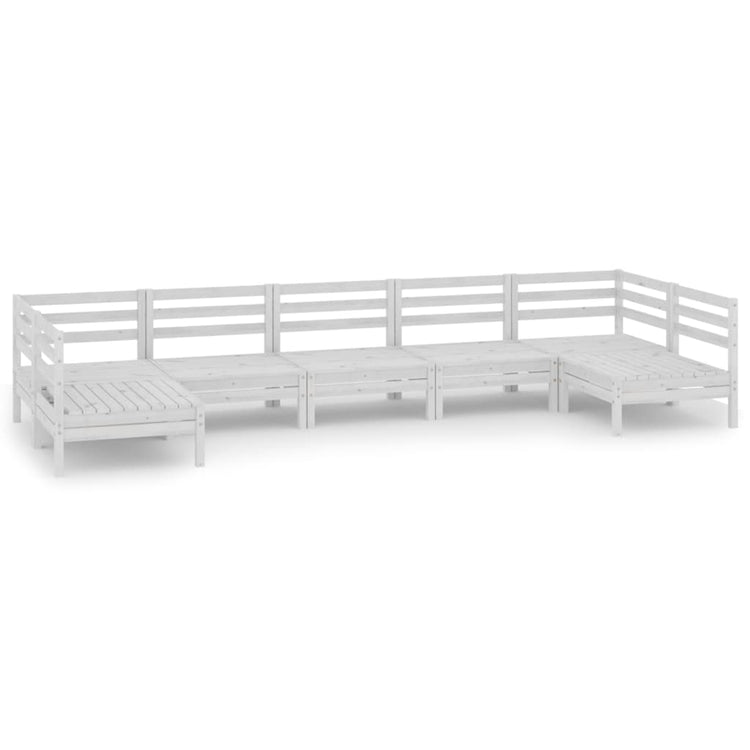 Set Salotto da Giardino 7 pz in Legno Massello di Pino Bianco 3083405