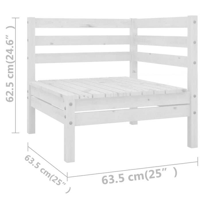 Set Salotto da Giardino 12 pz Bianco in Legno Massello di Pino 3083490