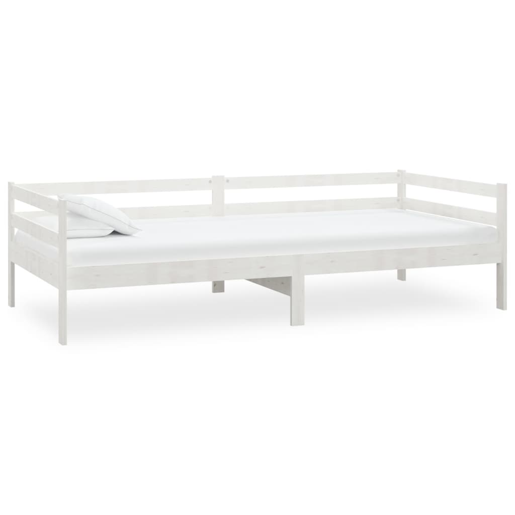 Divano Letto con Materasso 90x200 cm Bianco in Legno di Pino cod mxl 63678