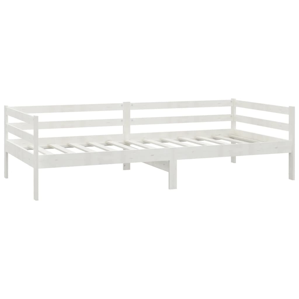 Divano Letto con Materasso 90x200 cm Bianco in Legno di Pino cod mxl 63678