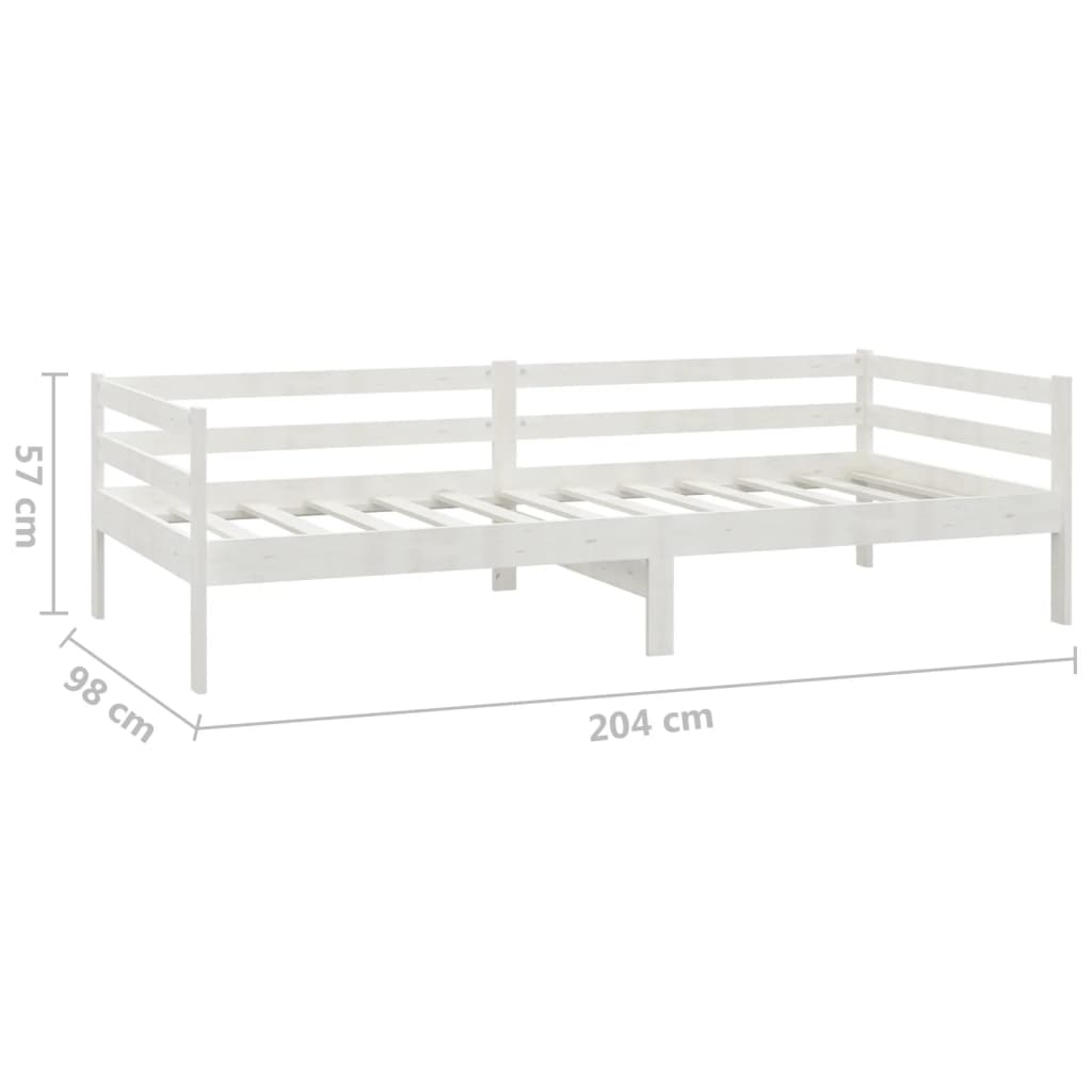 Divano Letto con Materasso 90x200 cm Bianco in Legno di Pino cod mxl 63678