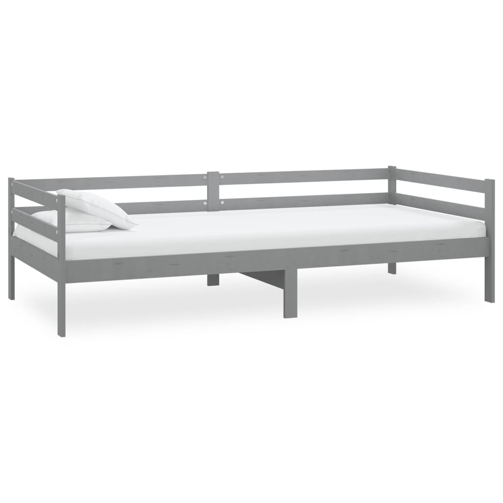 Divano Letto con Materasso 90x200 cm Grigio in Legno di Pino cod mxl 41830