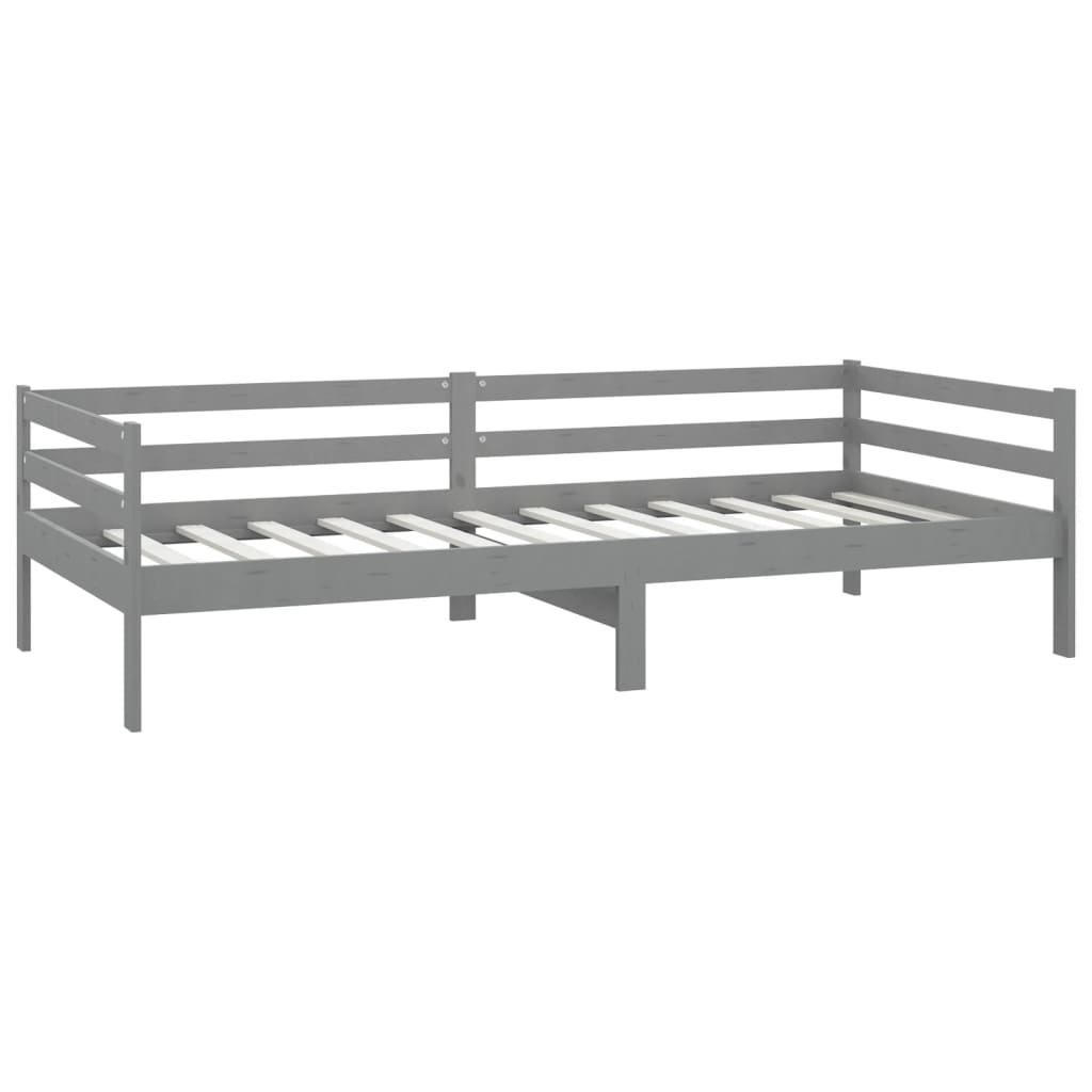 Divano Letto con Materasso 90x200 cm Grigio in Legno di Pino cod mxl 41830